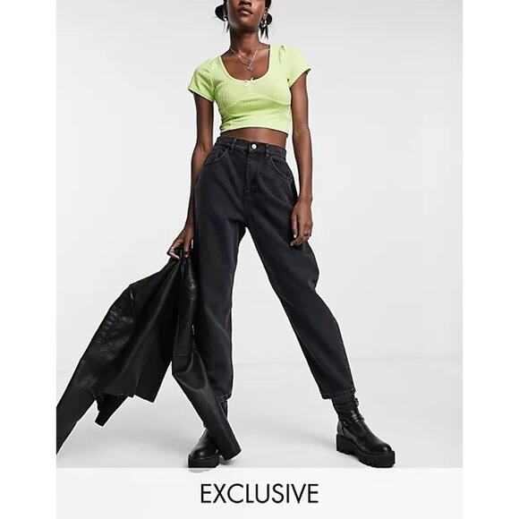 Reclaimed Vintage The '92 Relaxed Mom Jeans in Black - Picture 1 of 9